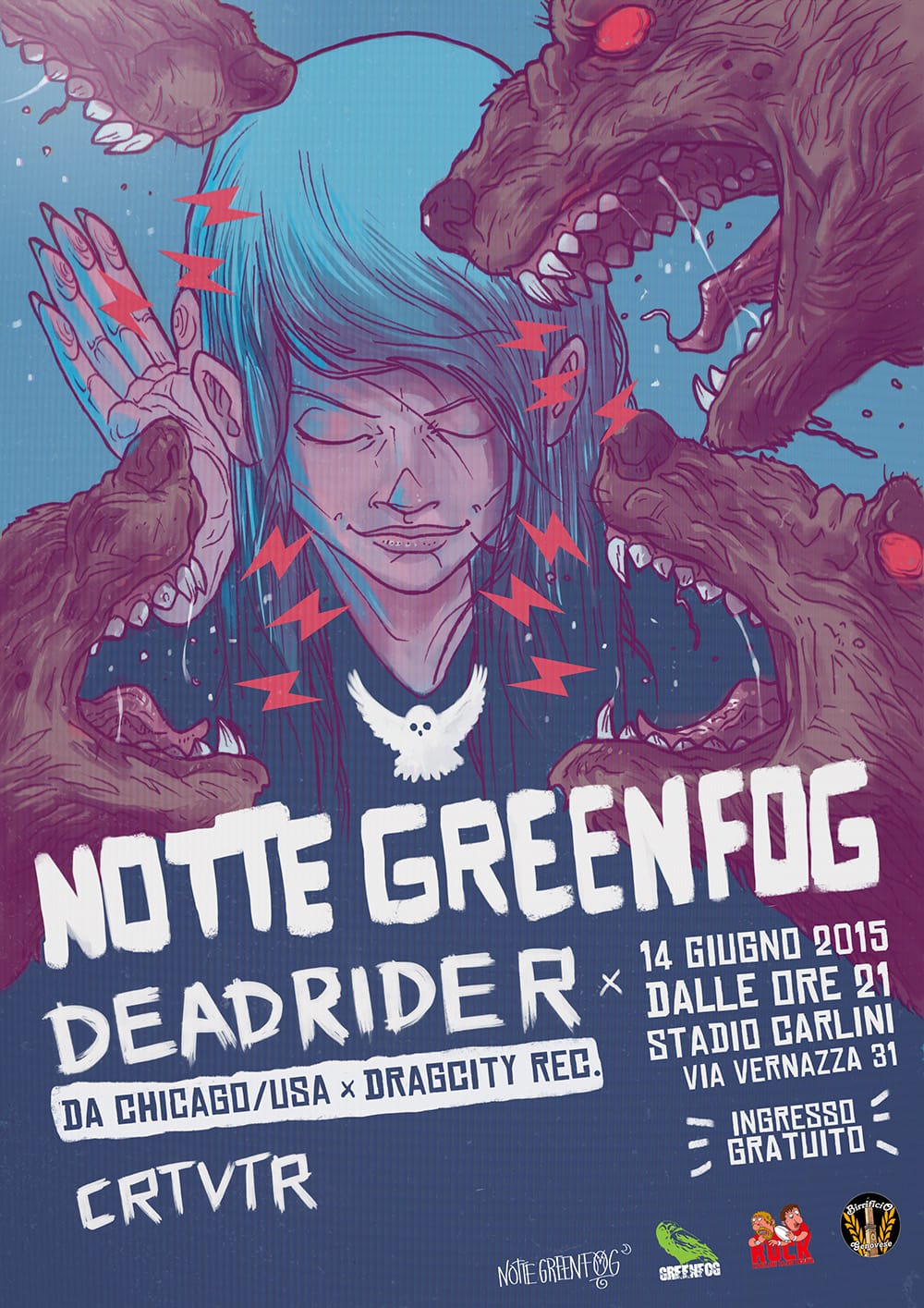 Greenfog gig poster illustration